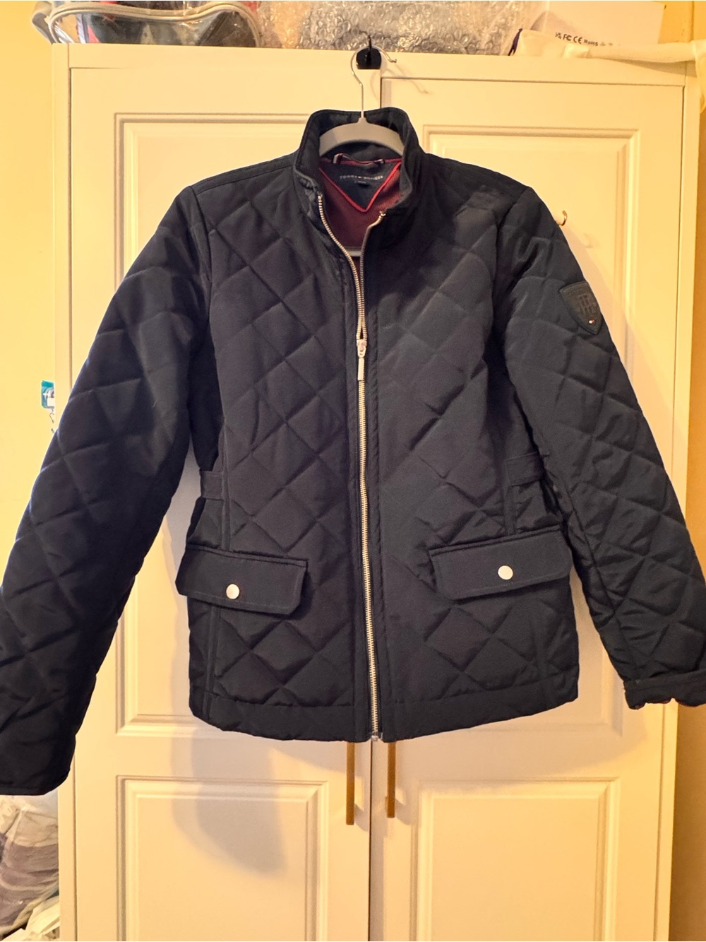 Tommy Hilfiger Navy Quilted Diamond Puffer Jacket